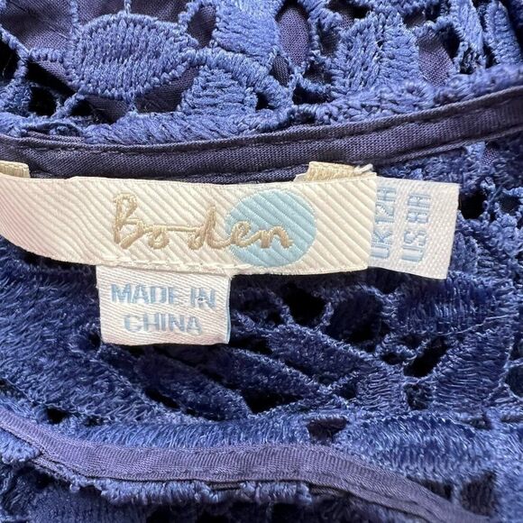 Boden Blue Lace Dress With Slip Navy Blue Size 8R - Picture 4 of 7